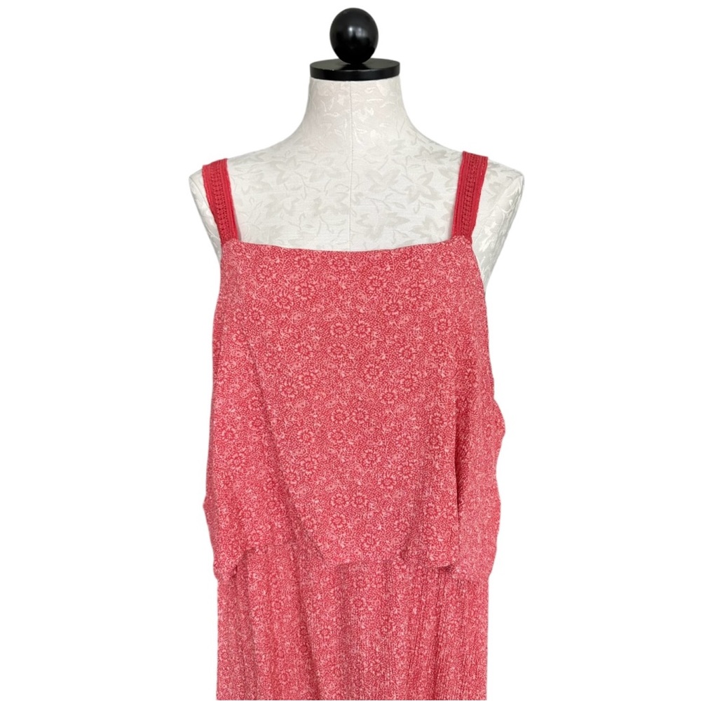 Studio B by Bobeau Floral & Paisley Tiered Sun Dress Orange Size XL - Picture 5 of 13